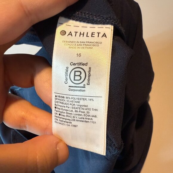 Athleta Women 16 Endless High Rise Pant Navy Blue Stretch Active Travel Commute - Picture 6 of 13